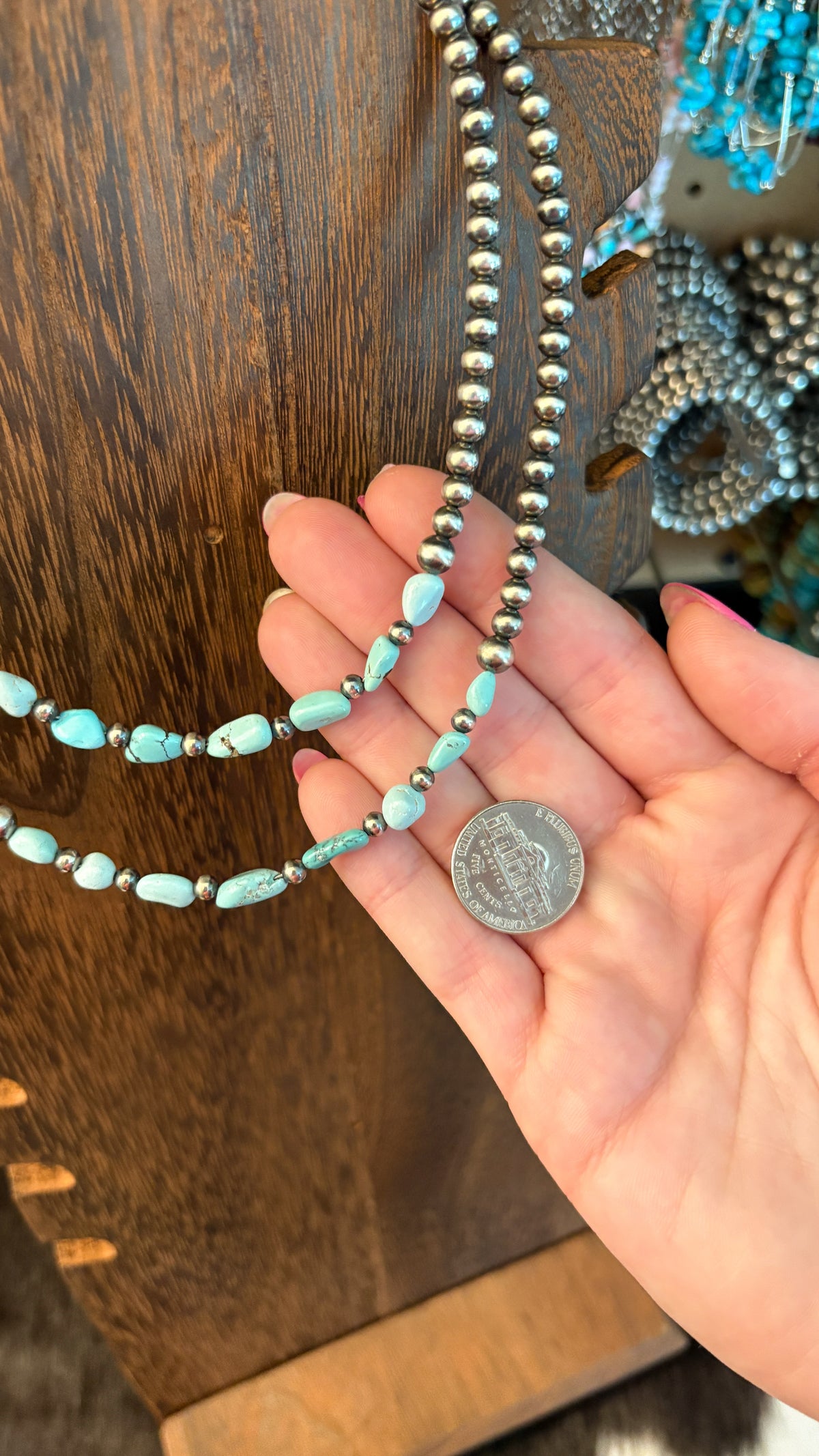LONE MOUNTAIN TURQUOISE PEARL NECKLACE