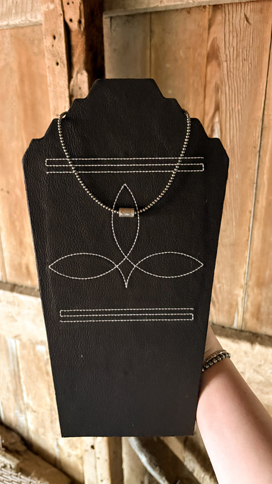 BARREL BEAD 3MM STERLING SILVER PEARL CHOKER