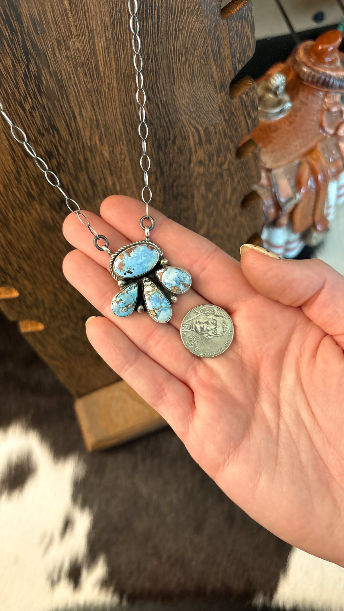 4 STONE GOLDEN HILLS TURQUOISE NECKLACE BY JOELIAS DRAPER