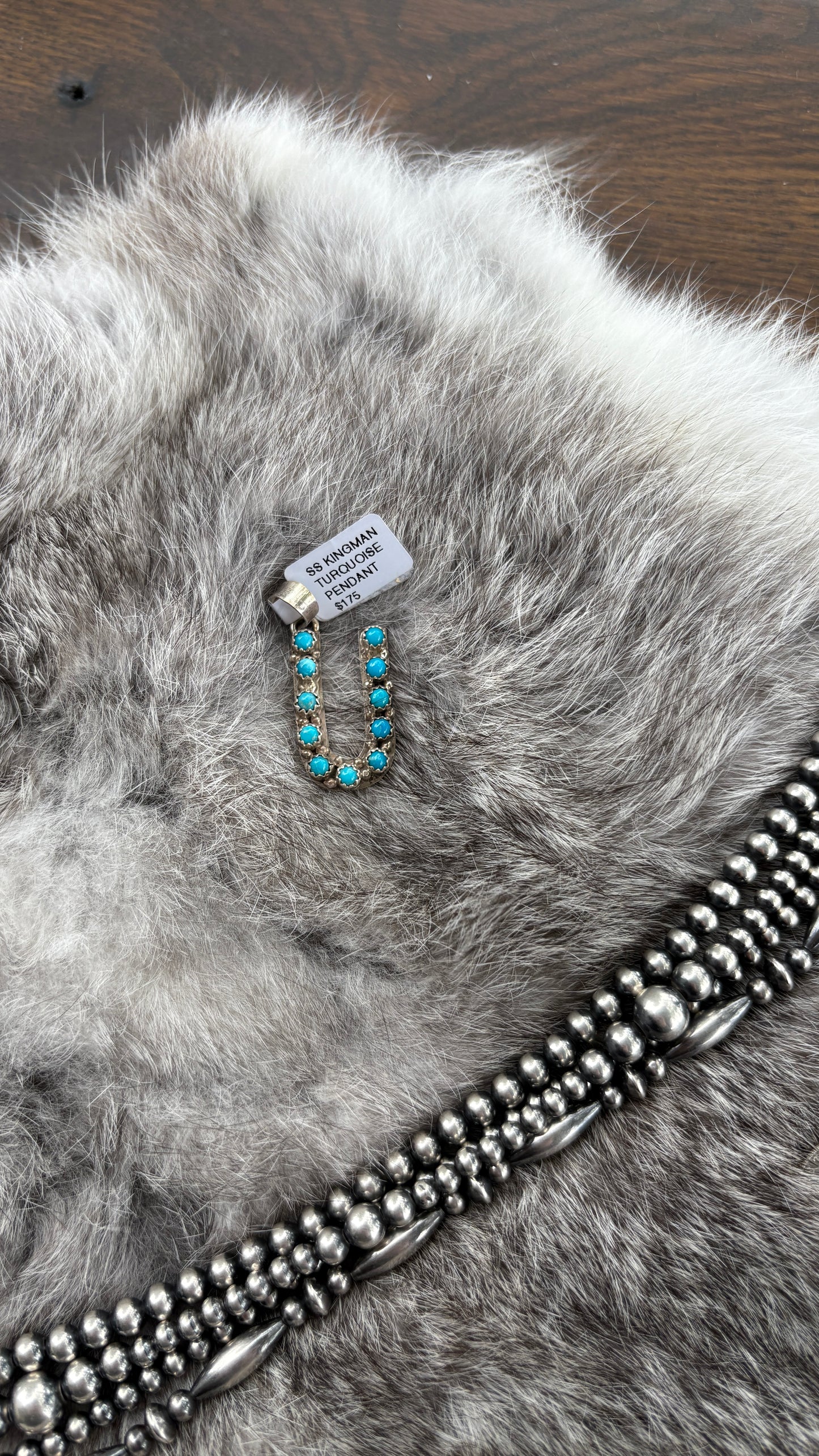 KINGMAN TURQUOISE INITAL PENDANT BY SCOTT SKEETS