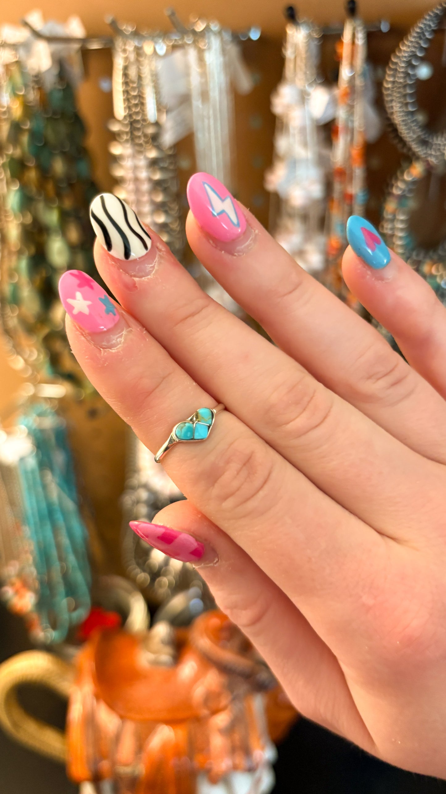 ZUNI TURQUOISE HEART STACKER RING