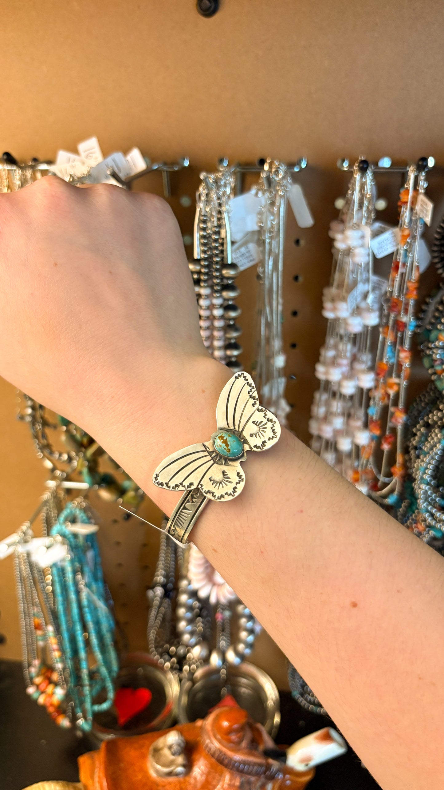 NUMBER 8 TURQUOISE BUTTERFLY CUFF BY RICK ENRIQUEZ