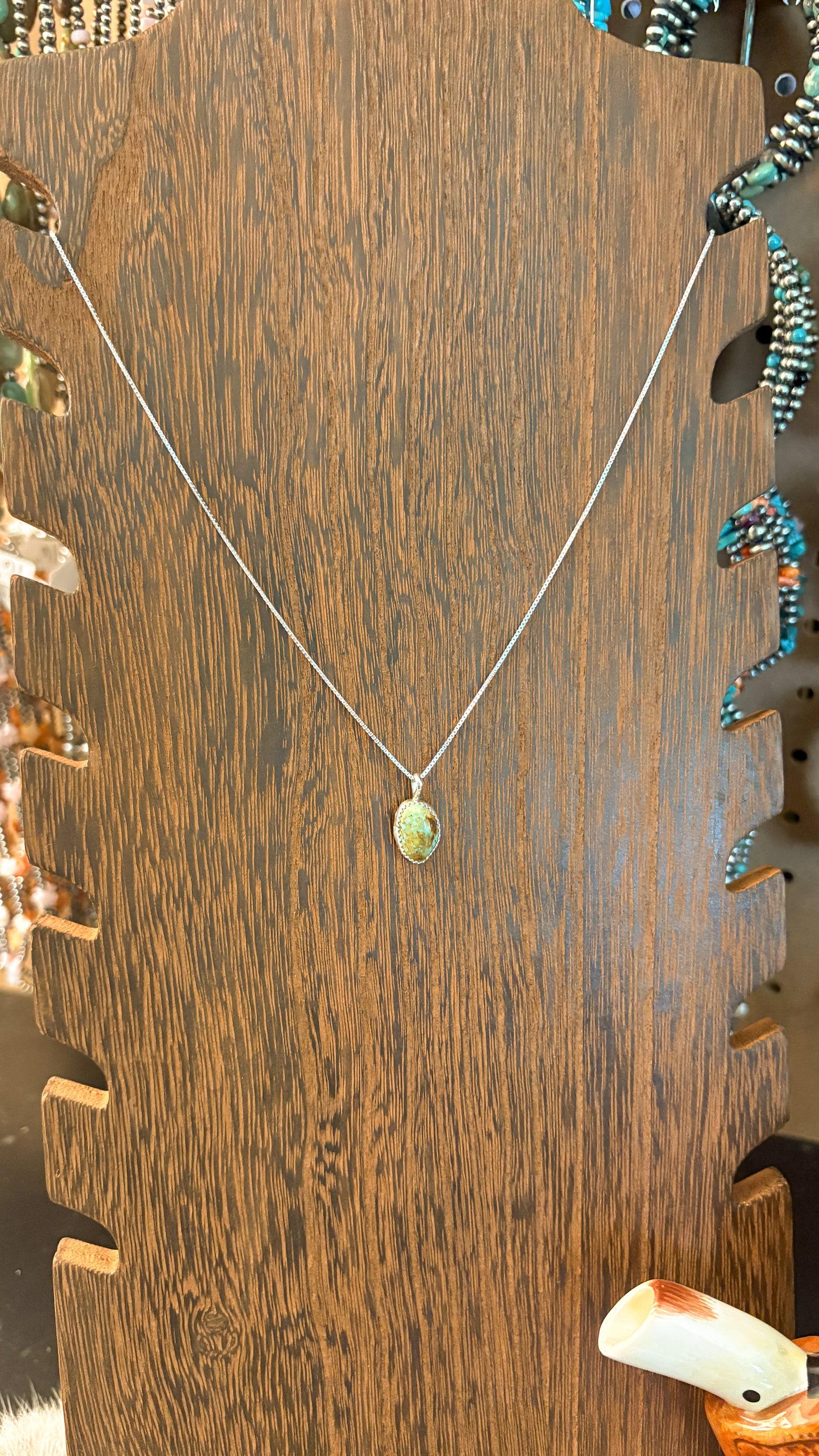KINGMAN TURQUOISE DAINTY NECKLACE BY DOROTHY YAZZIE