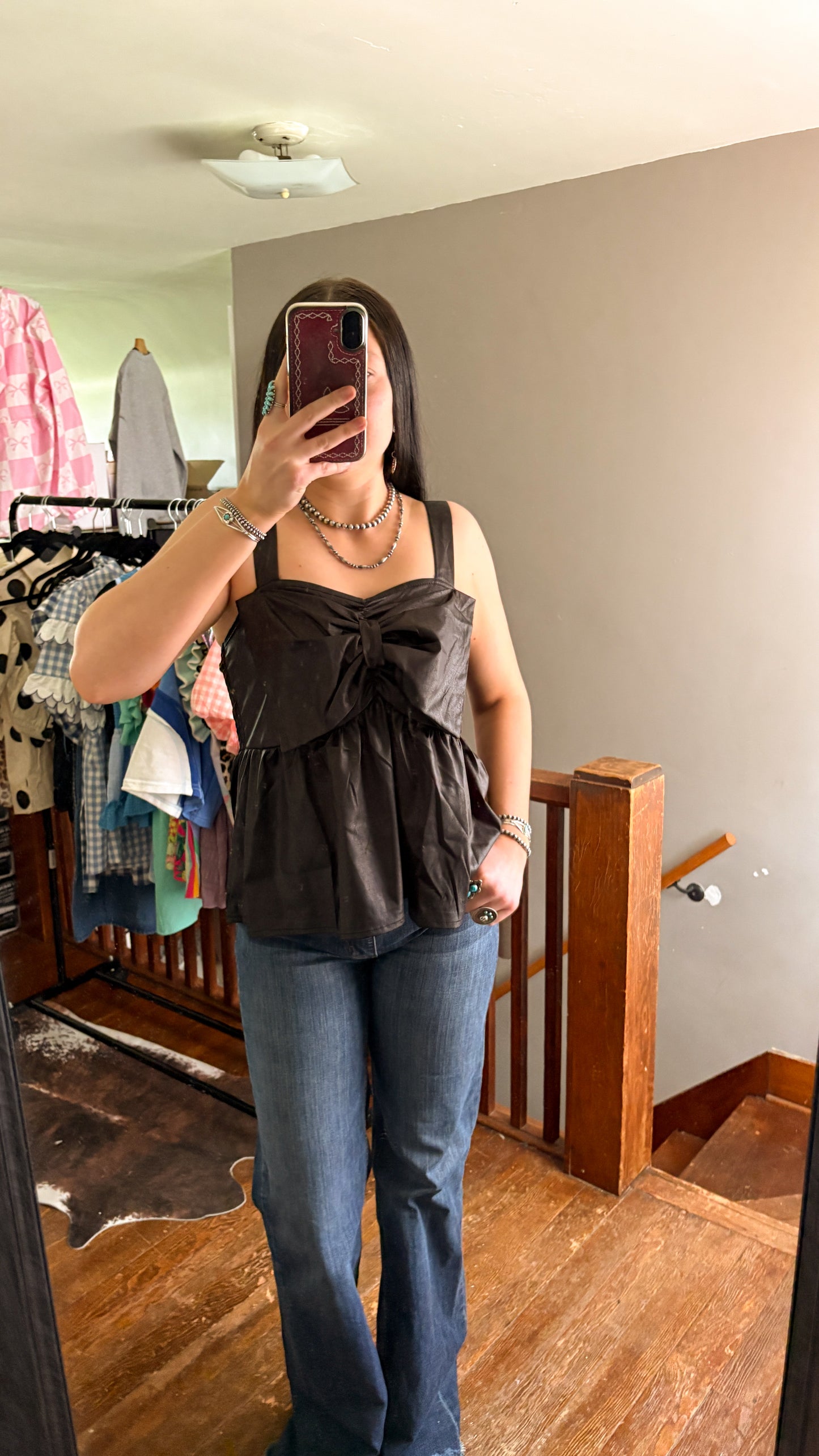 LEATHER BOW TOP