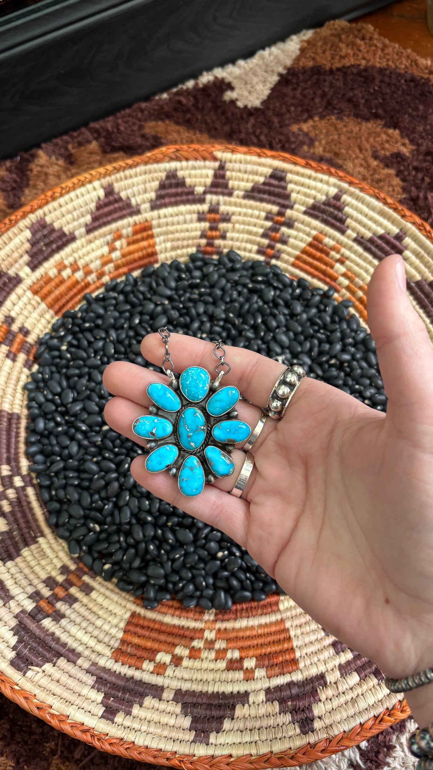 BLUE RIDGE TURQUOISE CLUSTER NECKLACE BY VICKY HICKS - #2