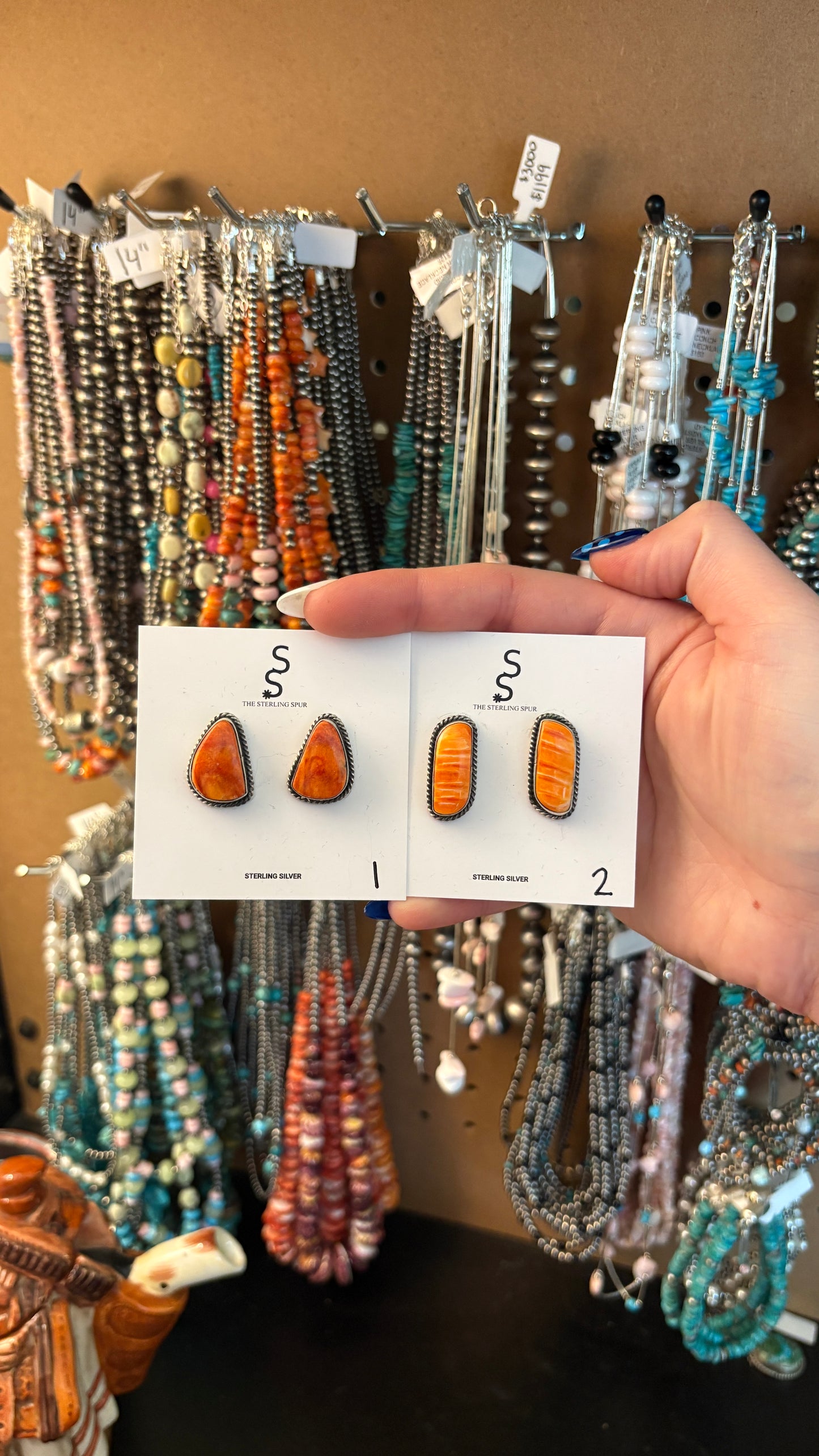 ORANGE SPINY OYSTER EARRINGS BY CHASSITY BELONE