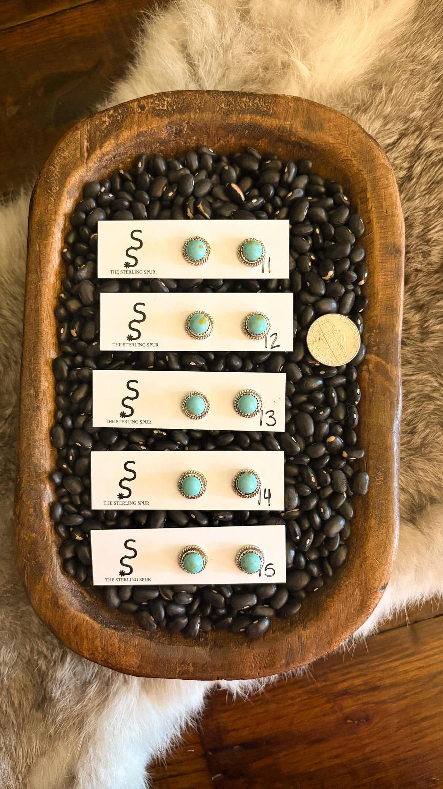 10MM KINGMAN TURQUOISE STUD EARRINGS BY ESTHER WHITE