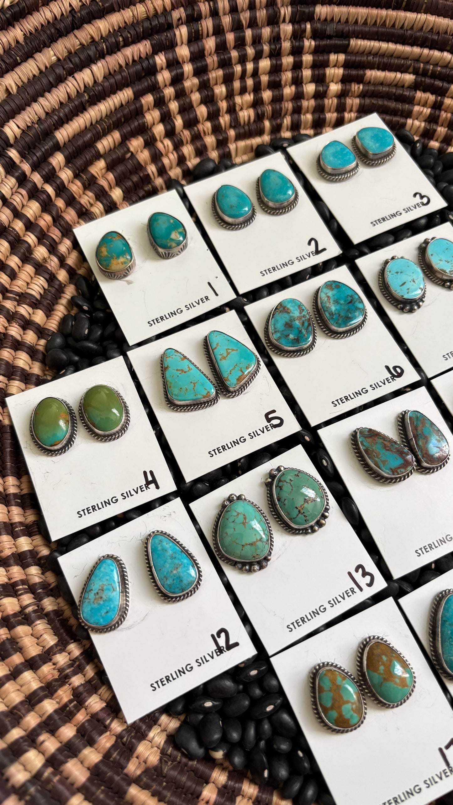 LARGE TURQUOISE POST EARRINGS