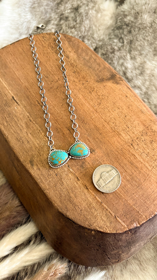 DOUBLE STONE TURQUOISE NECKLACE