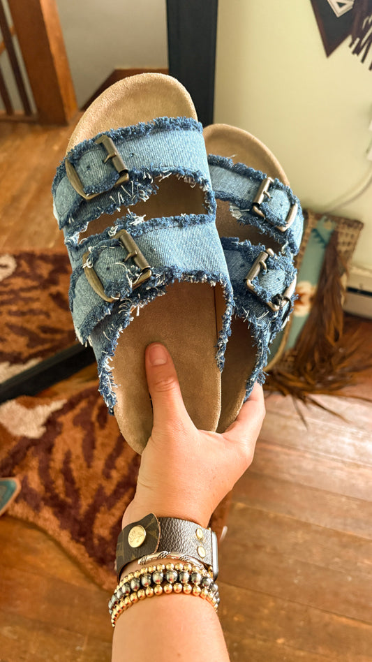 DENIM SANDALS