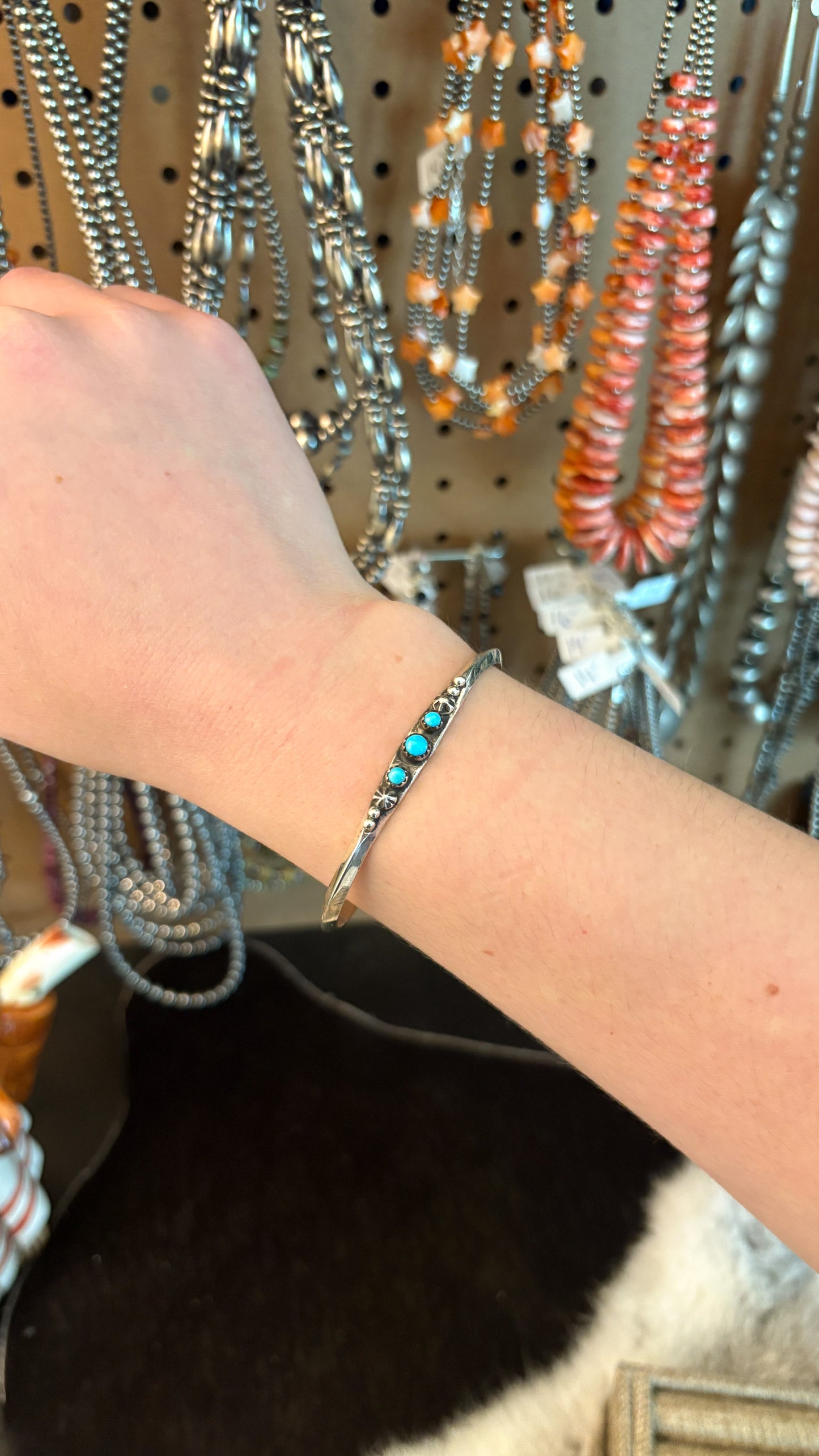 3 STONE KINGMAN TURQUOISE STACKER CUFF