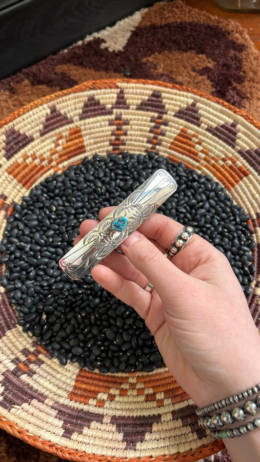 ROUGH TURQUOISE HAIR BARRETTE