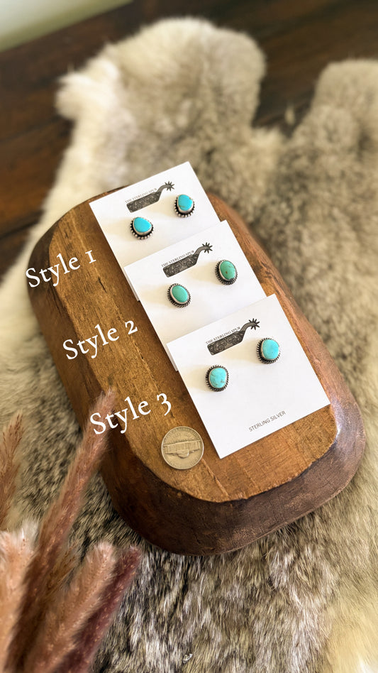 TURQUOISE STUD EARRINGS - SMALL