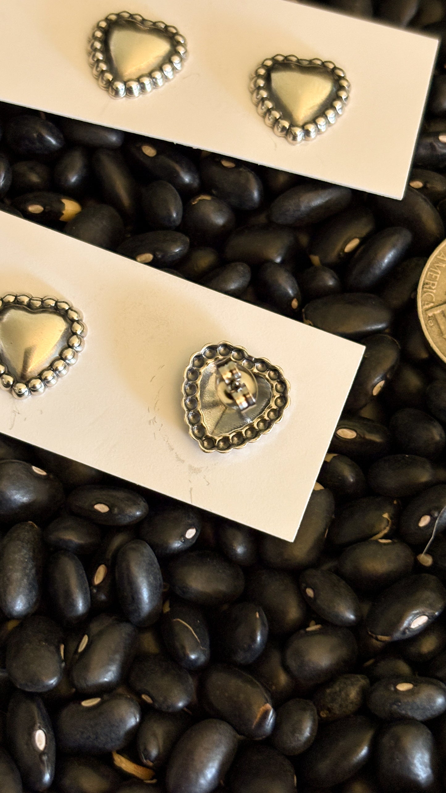 HEART SHAPED CONCHO EARRINGS