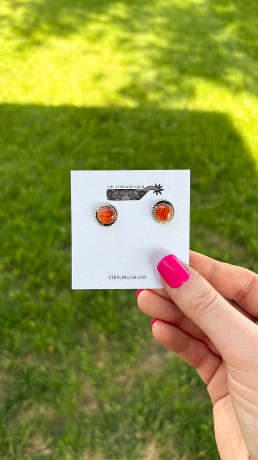SMALL ORANGE SPINY OYSTER STUDS