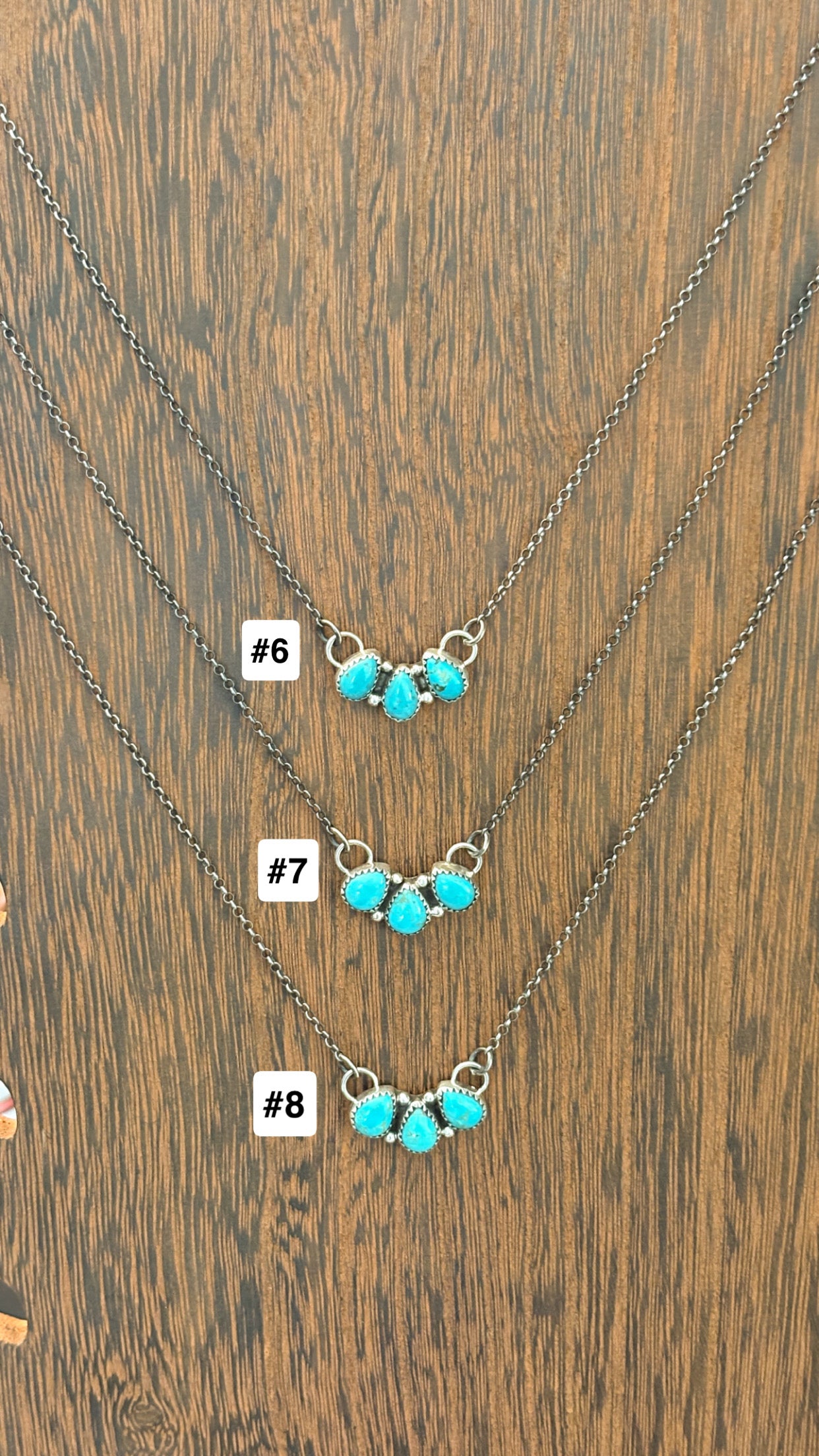 3 STONE KINGMAN TURQUOISE BAR NECKLACE