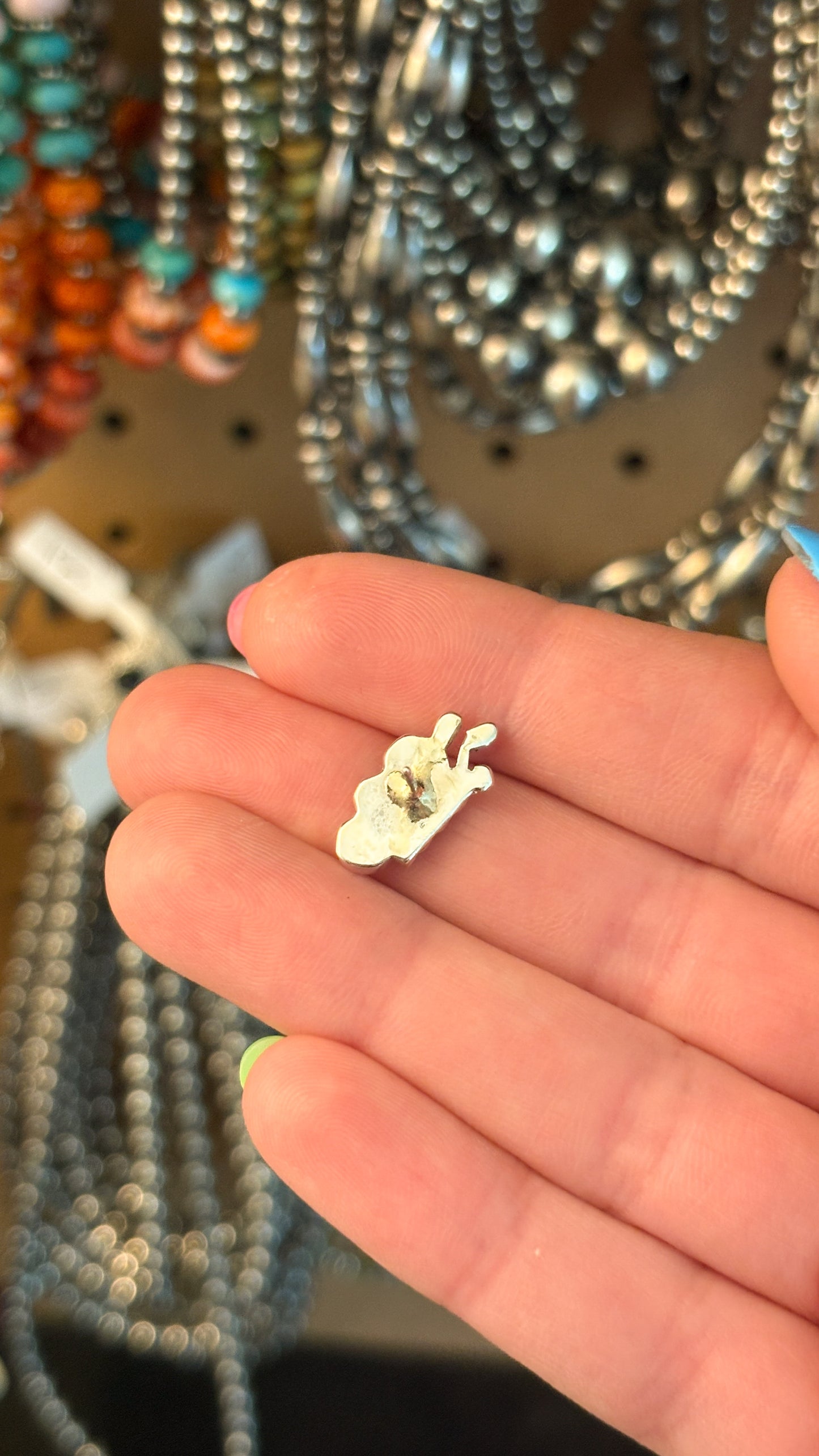 HALF TURQUOISE ZUNI BUTTERFLY STUDS