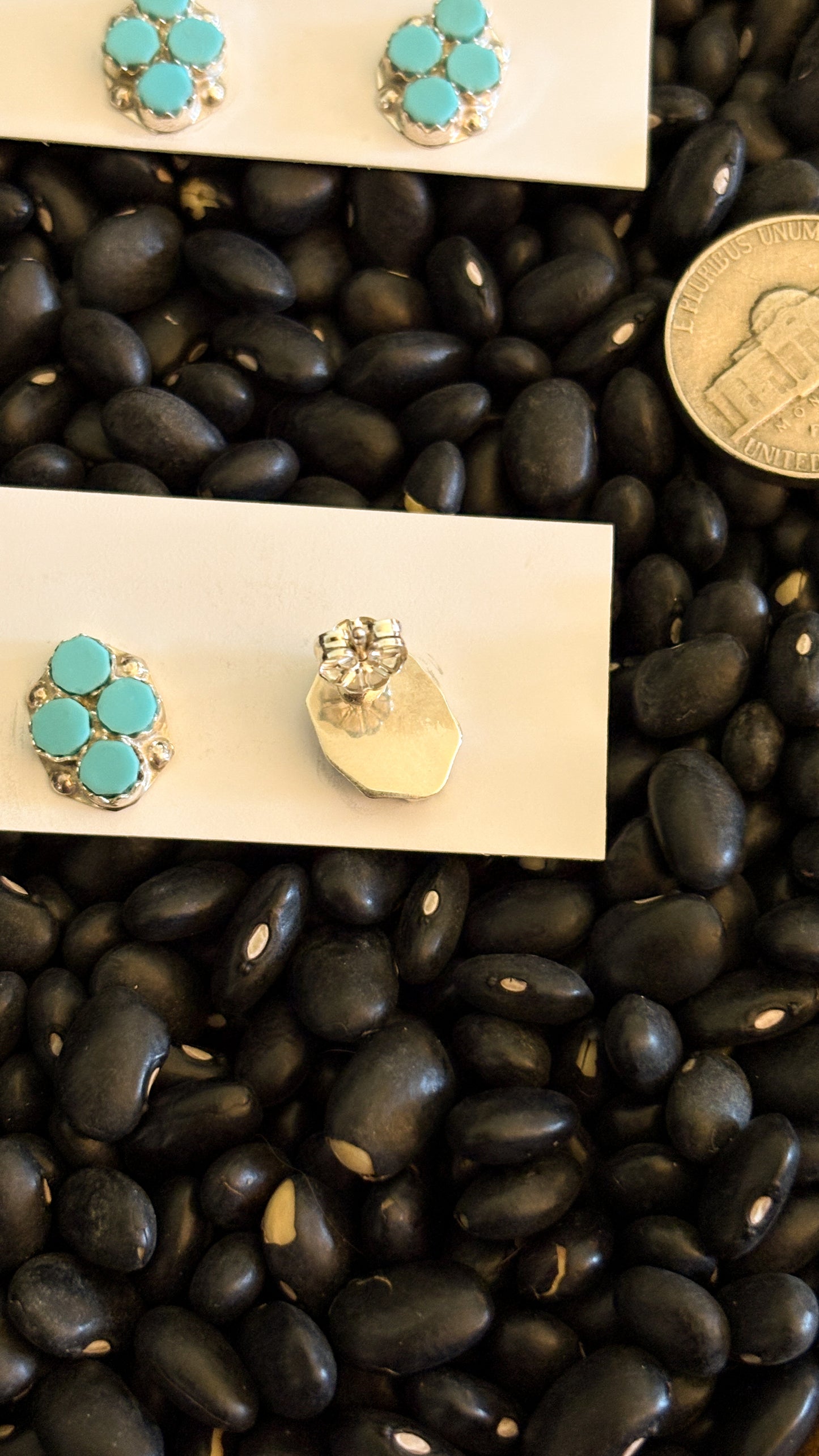4 STONE TURQUOISE EARRINGS BY SWAIN CHARLEY