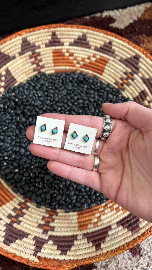 DIAMOND TURQUOISE SHADOWBOX STUDS