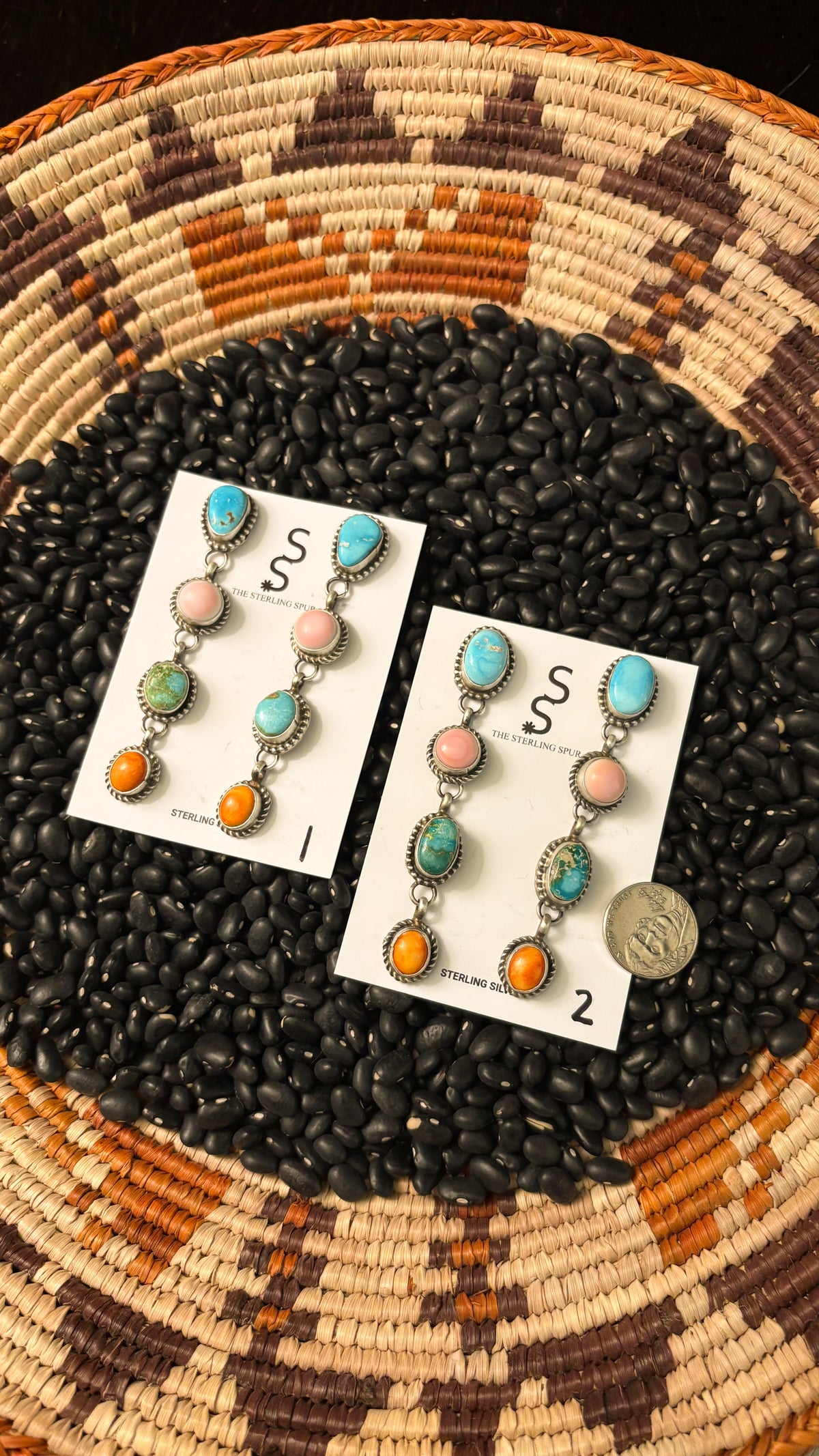 4 STONE MULTI STONE DANGLE EARRINGS BY VICKY HICKS