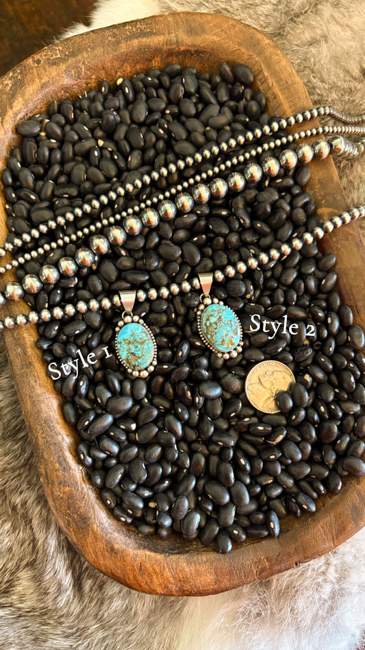 TURQUOISE PENDANT WITH BALL DETAIL