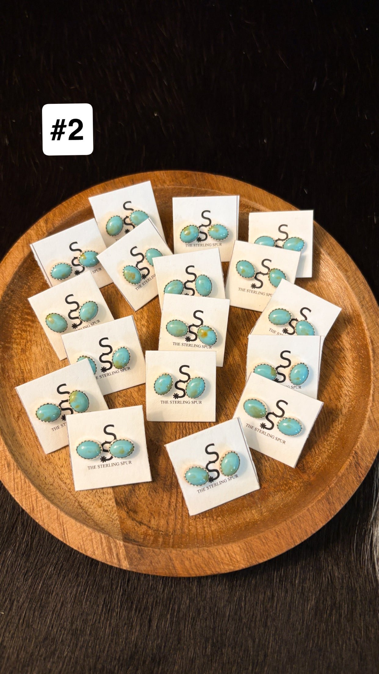 MINI TURQUOISE OVAL STUD EARRINGS
