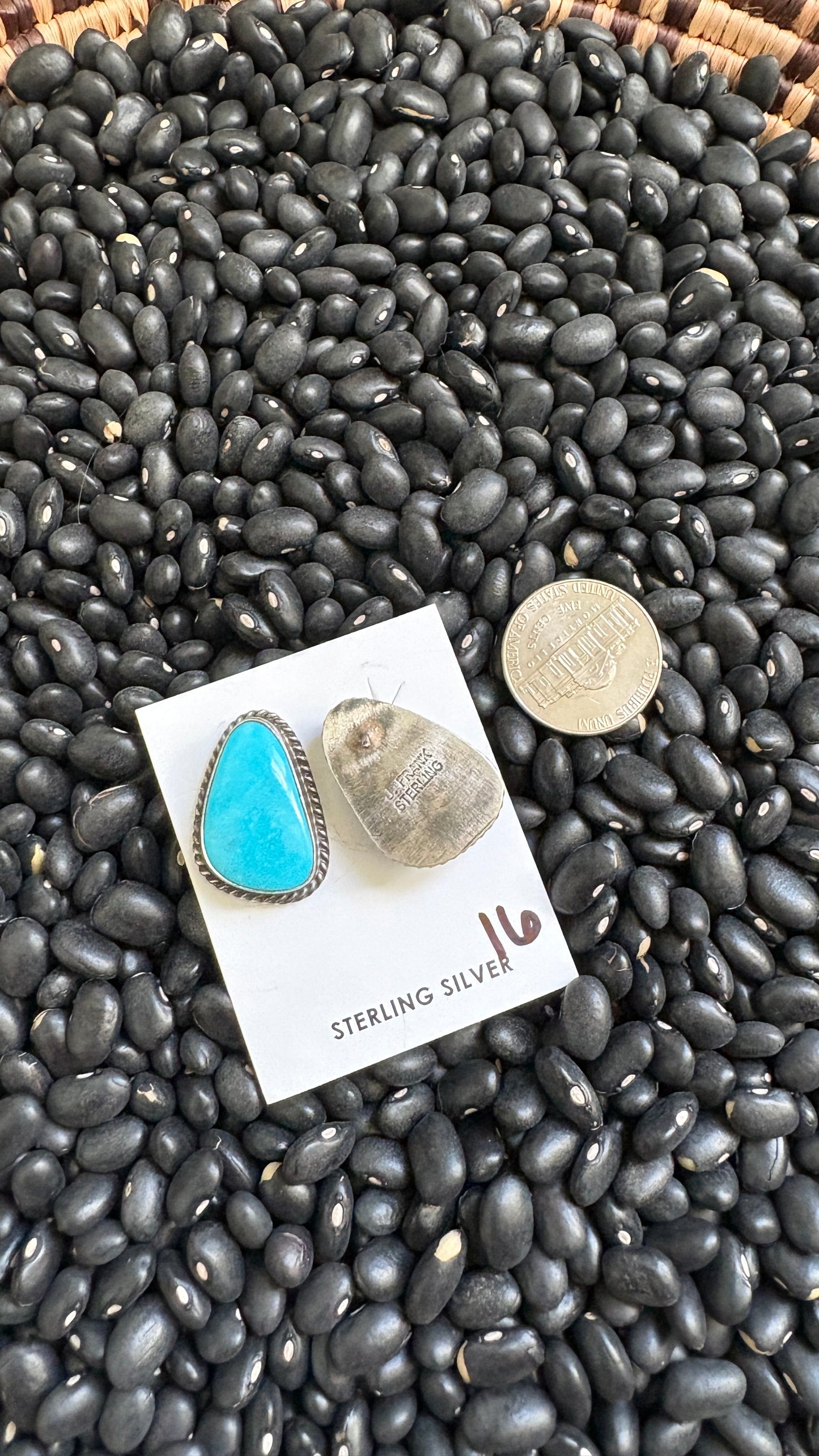 LARGE TURQUOISE POST EARRINGS