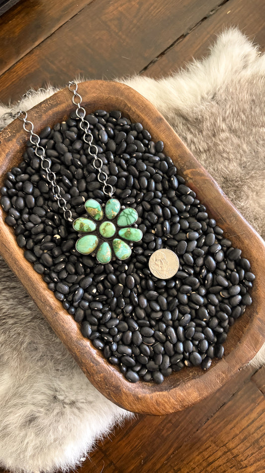 SONORAN GOLD TURQUOISE CLUSTER NECKLACE #2