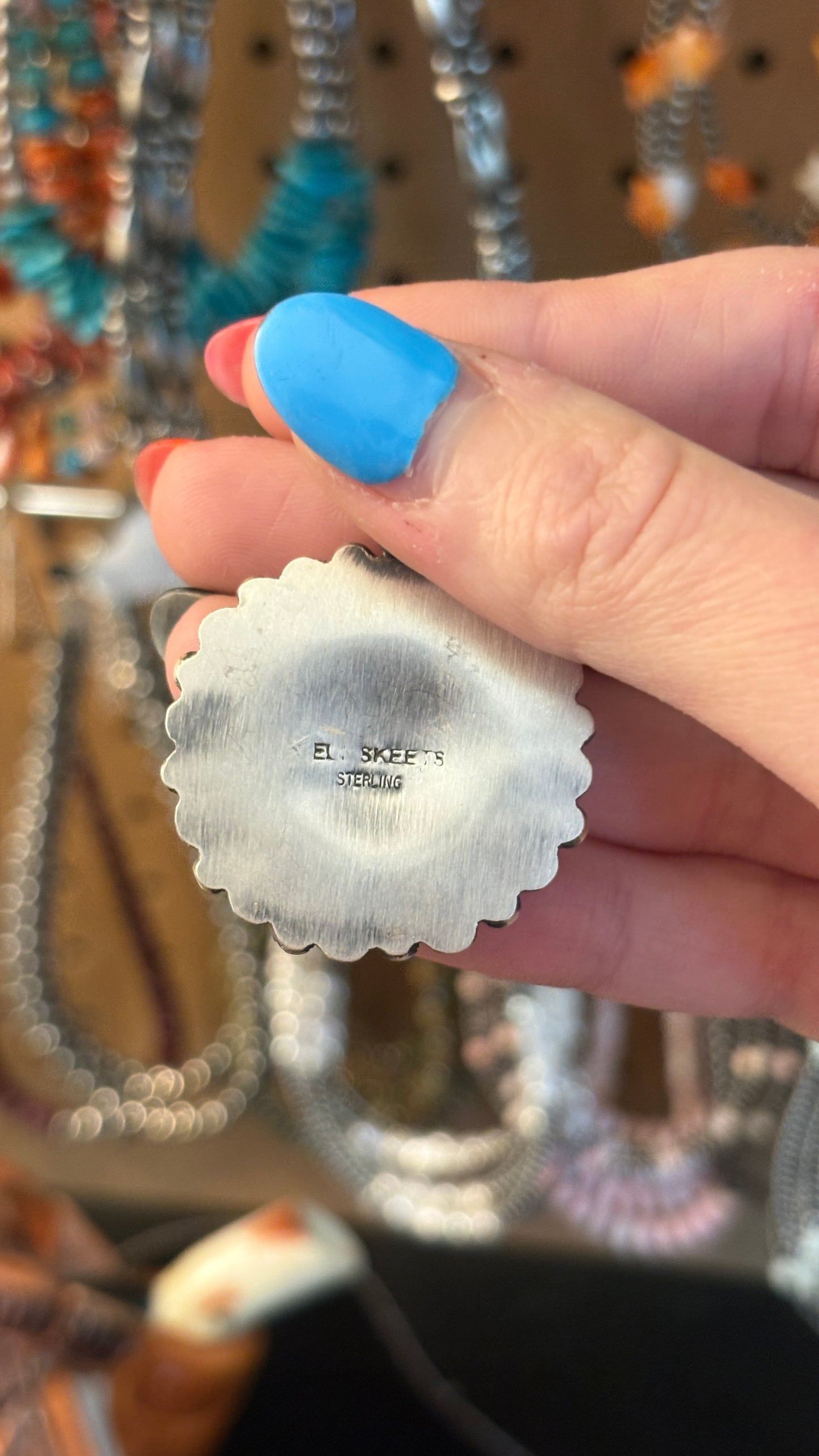 1943 ORANGE SPINY OYSTER MERCURY DIME CLUSTER PENDANT BY ELI SKEETS
