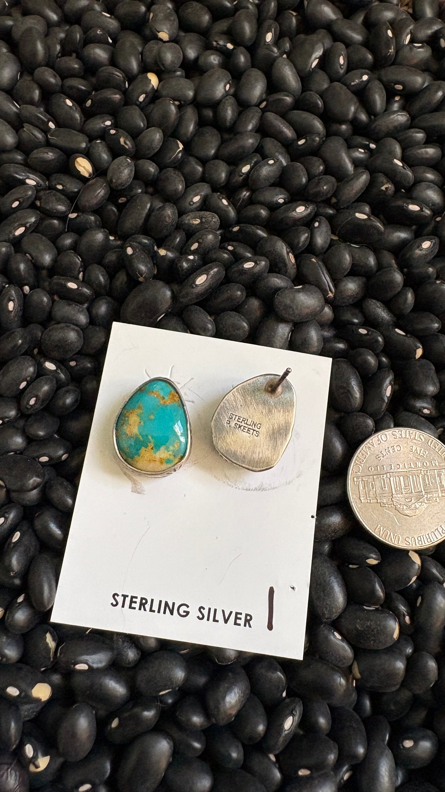 LARGE TURQUOISE POST EARRINGS