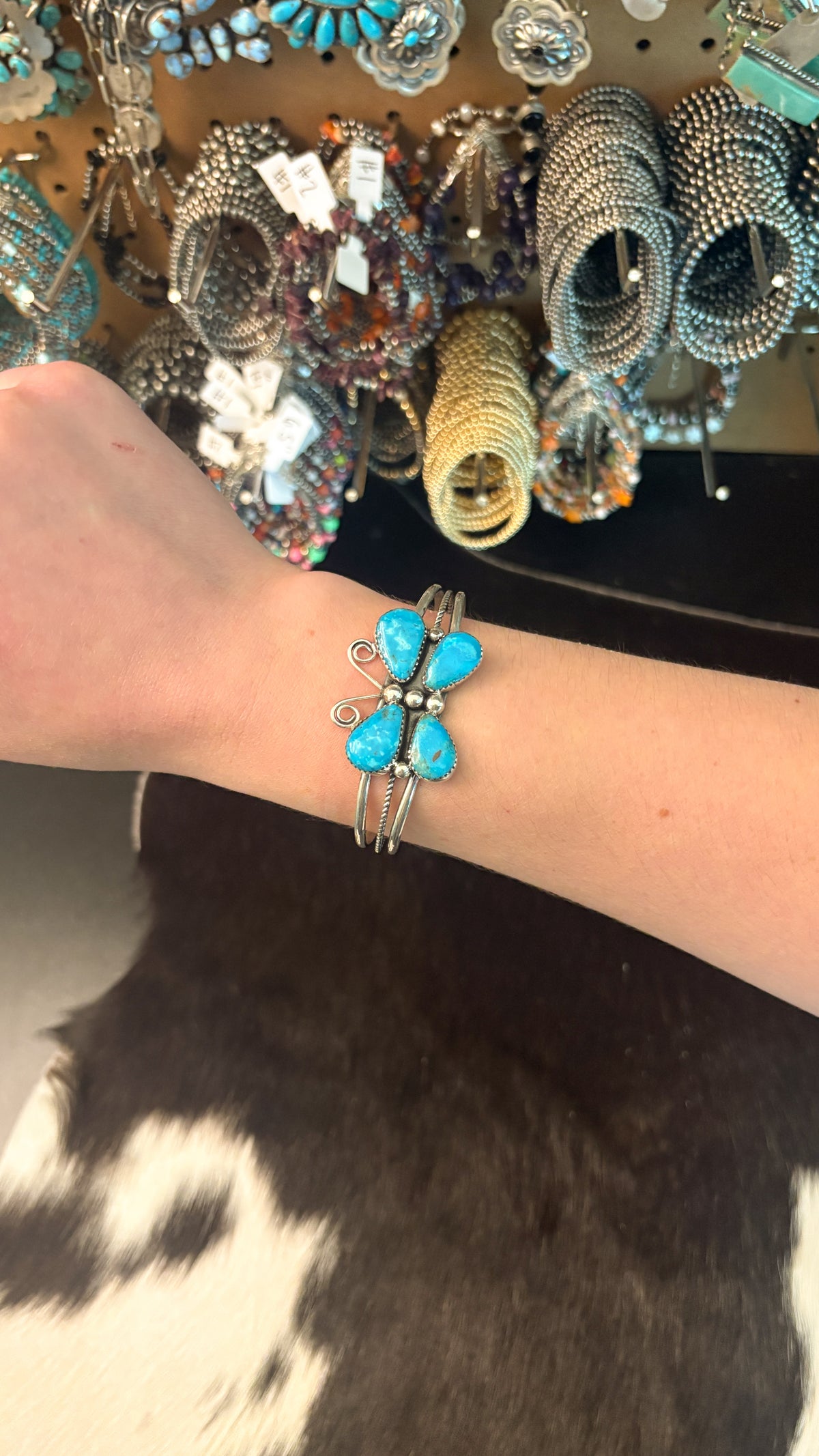 BLUE GEM TURQUOISE BUTTERFLY CUFF