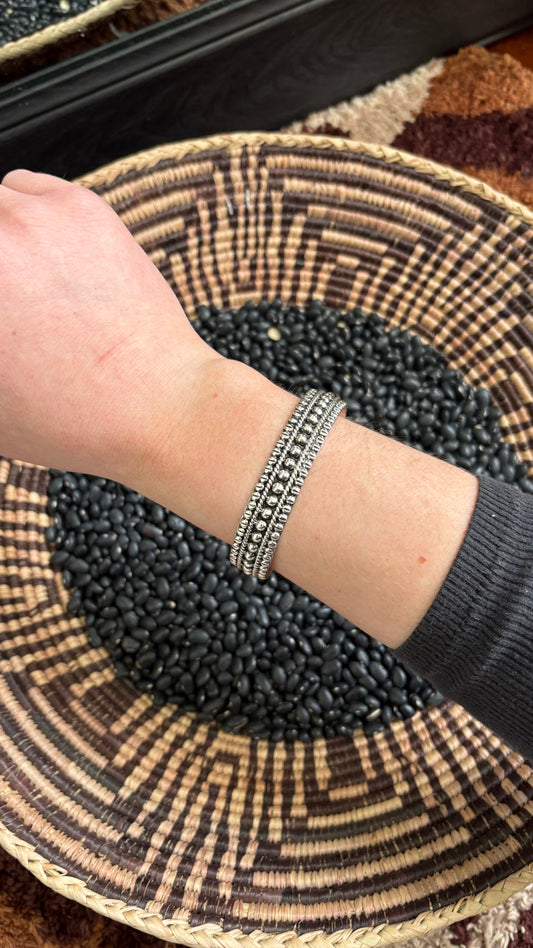 BEADED STATEMENT CUFF W ROPE DETAIL