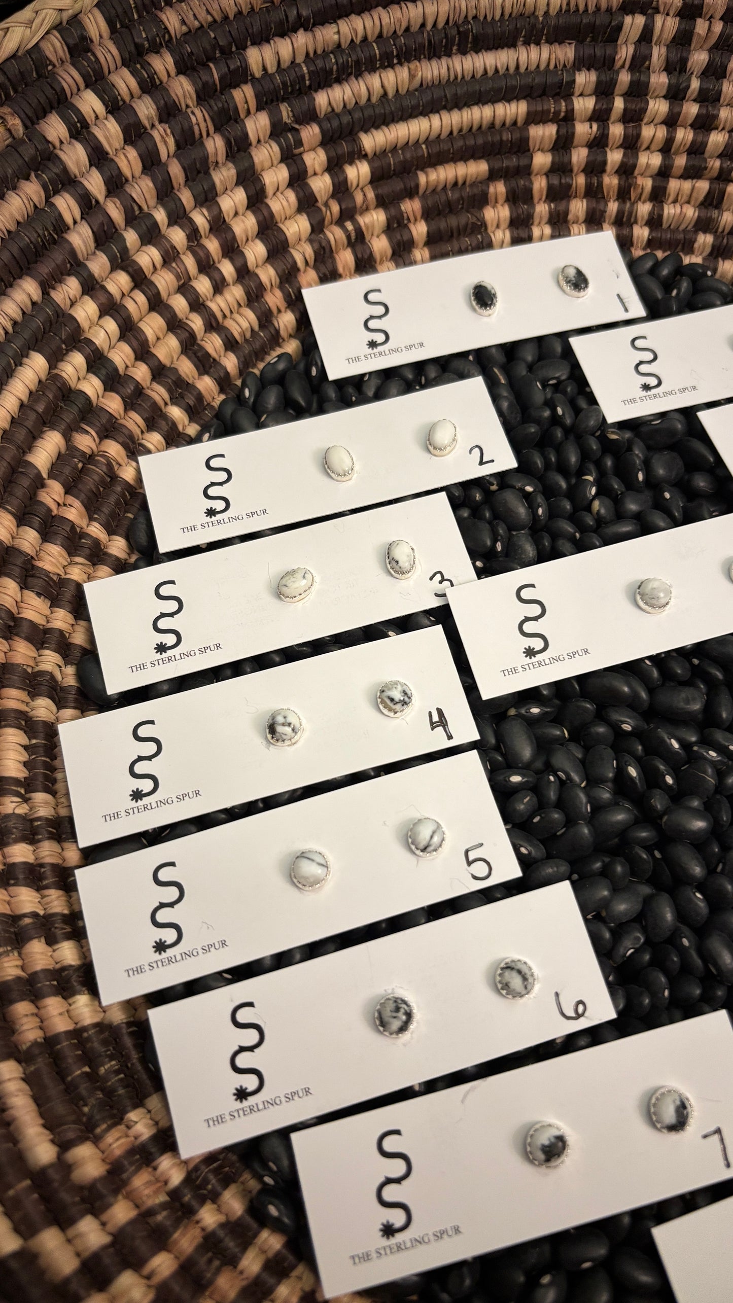 WHITE BUFFALO STUD EARRINGS