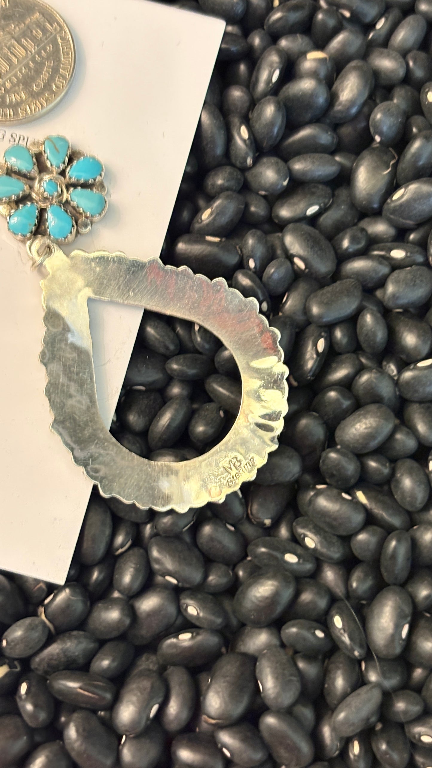 TURQUOISE CLUSTER DANGLE EARRINGS BY MYRA BENALLY