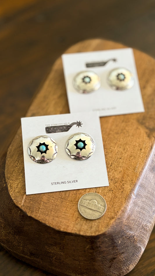 LARGE OPAL SHADOWBOX POST EARRINGS