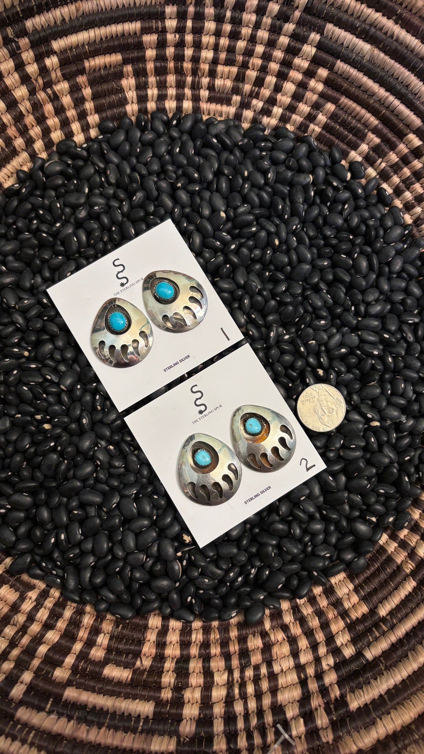 LARGE BEAR PAW POST EARRINGS BY VIRGINIA JOHN