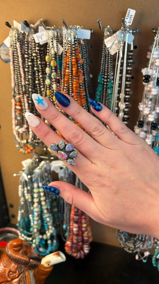 OPAL HALF CLUSTER RING