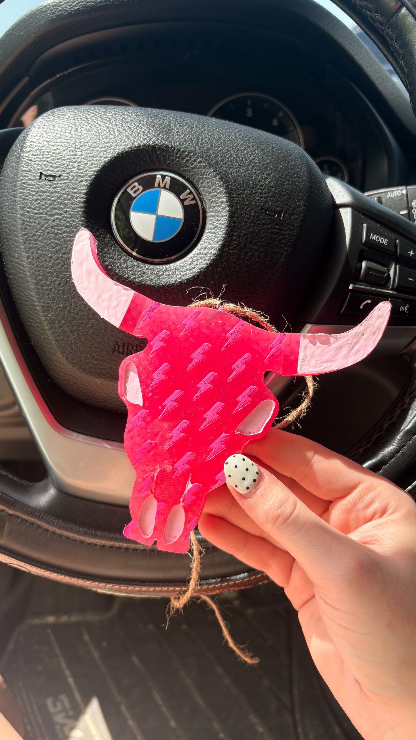 PINK LIGHTNING BOLT LONGHORN FRESHIE - COPPER COCONUT