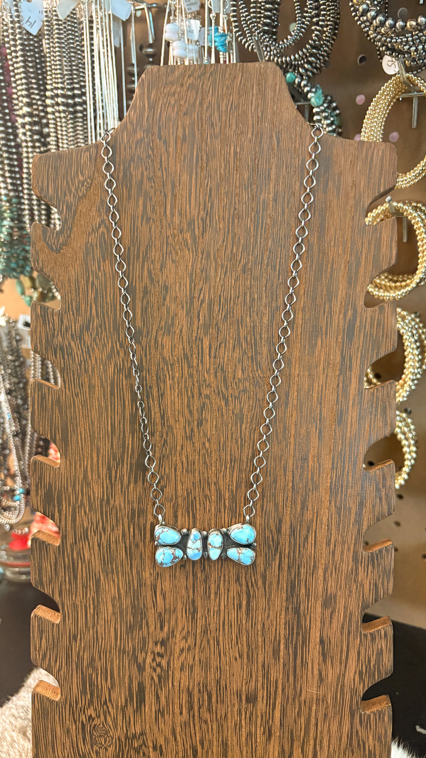 GOLDEN HILLS TURQUOISE BAR NECKLACE BY ELLA PETERS