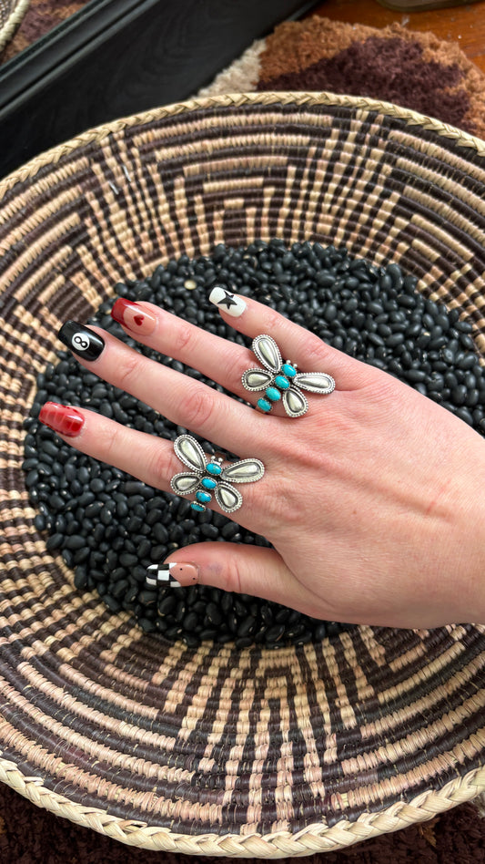 TURQUOISE DRAGONFLY ADJUSTABLE RING BY LEROY JAMES