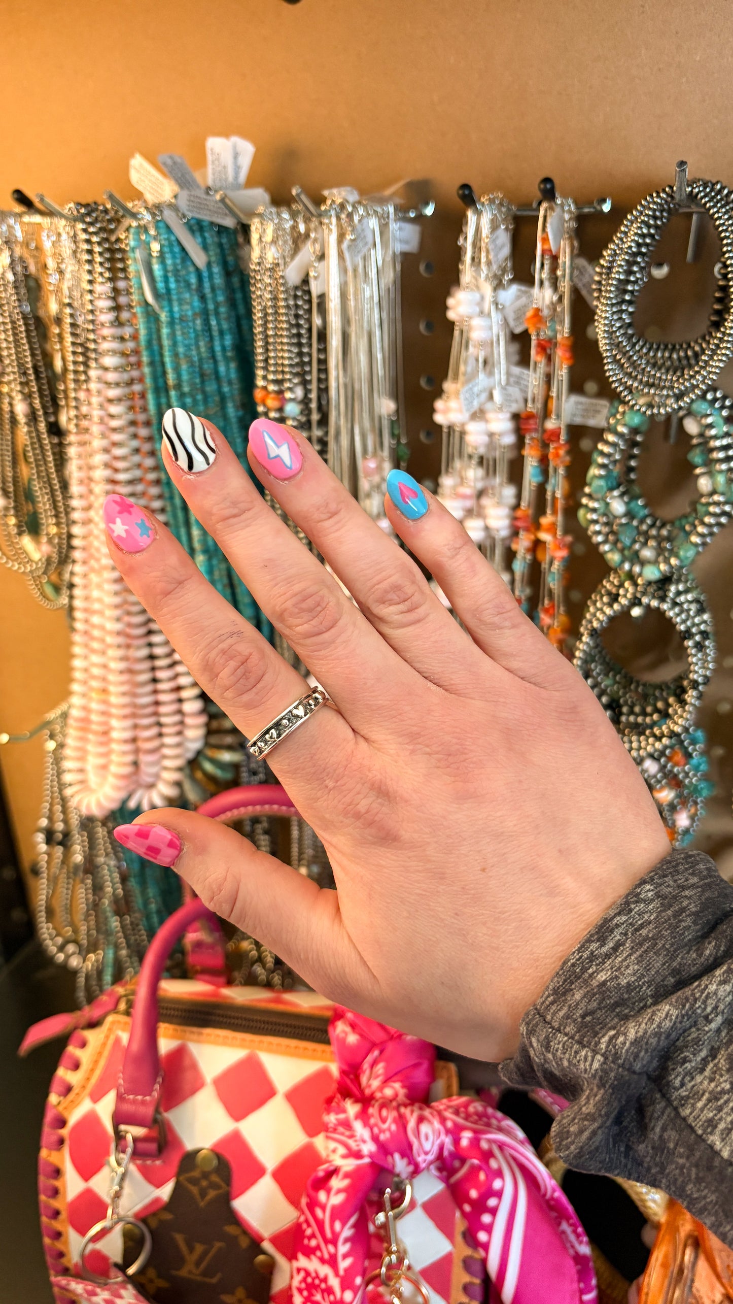 STUDDED HEART RING