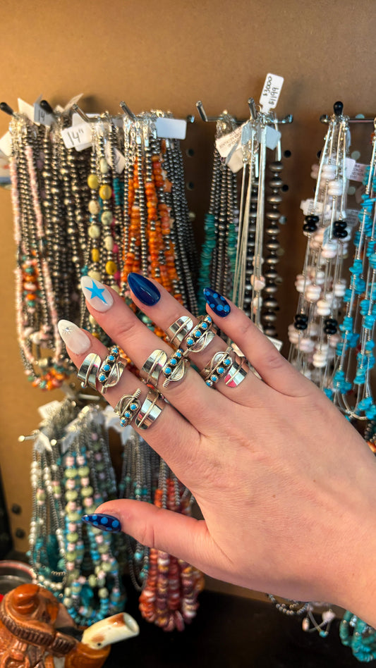 TURQUOISE ADJUSTABLE FEATHER RING BY CHESTER CHARLEY