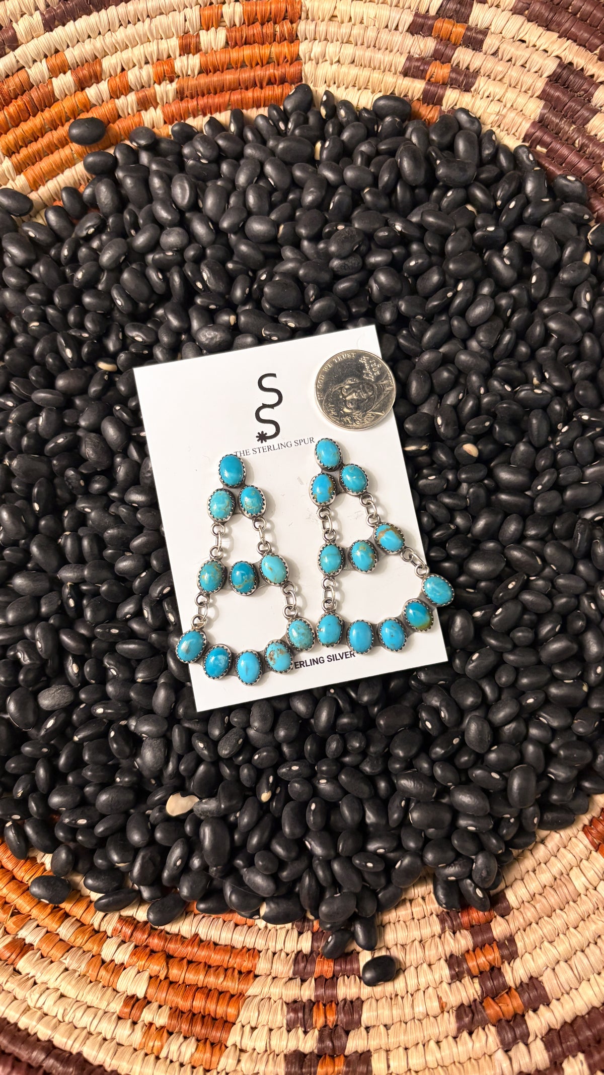 TURQUOISE CHANDELIER EARRINGS BY JENNIFER BEGAY