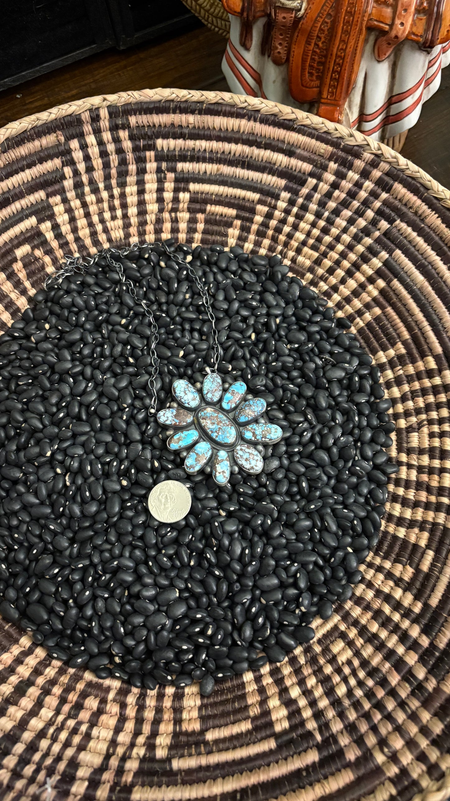 GOLDEN HILLS TURQUOISE CLUSTER NECKLACE BY DEBRA SMITH