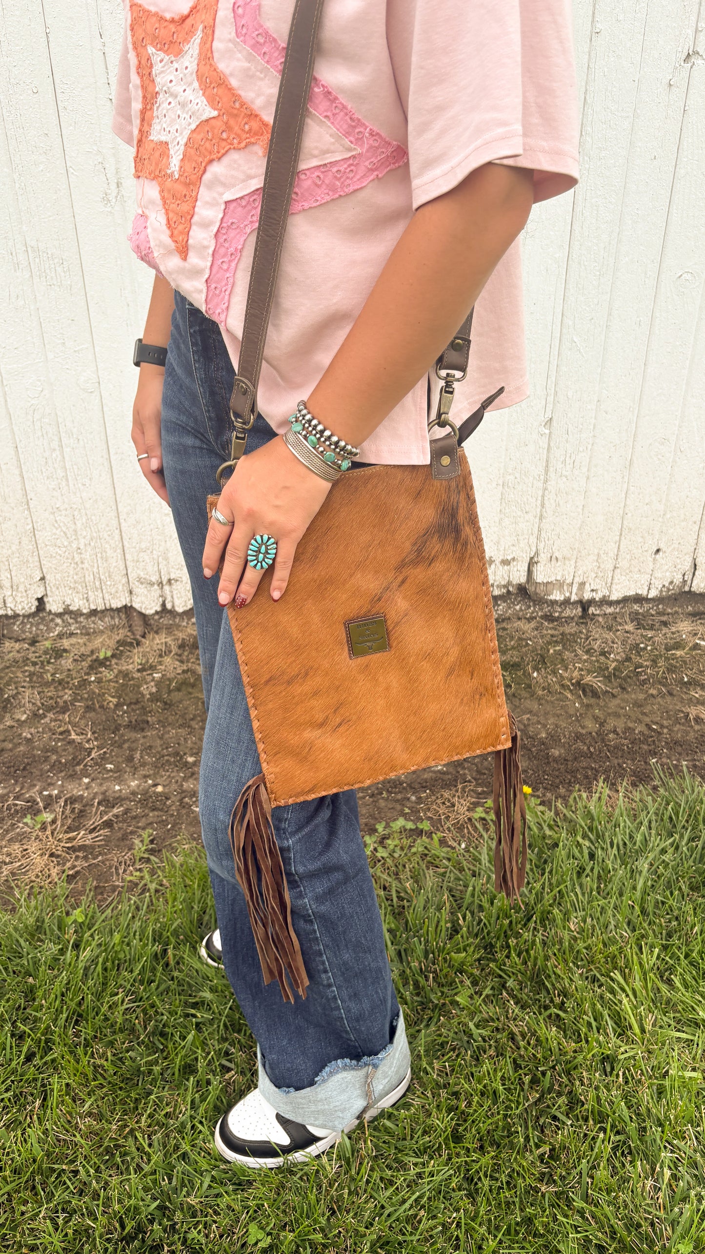 COWHIDE FRINGE CROSSBODY BAG - #2