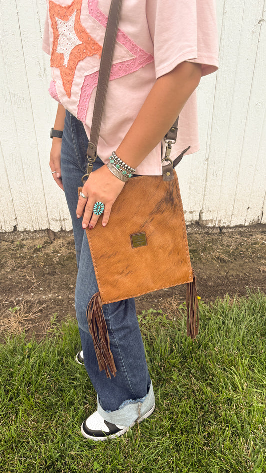 COWHIDE FRINGE CROSSBODY BAG - #2