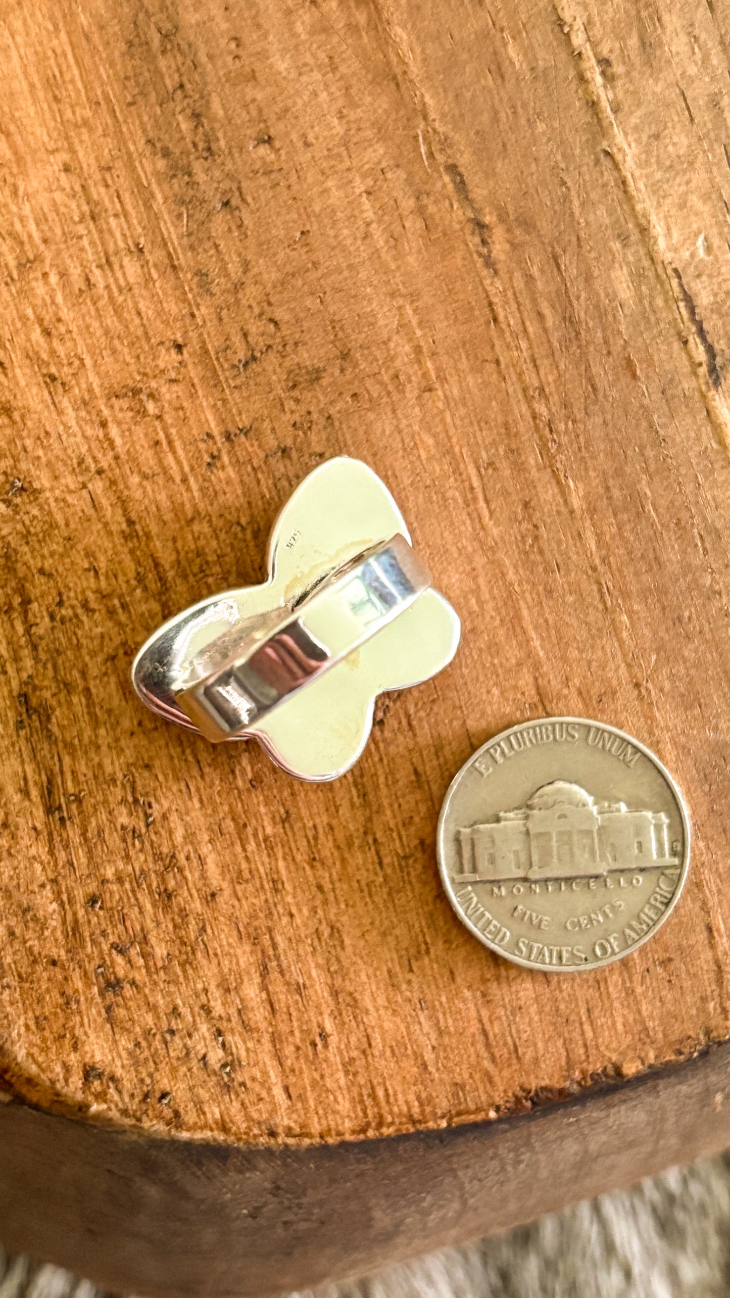 CHECKERED BUTTERFLY ADJUSTABLE RING