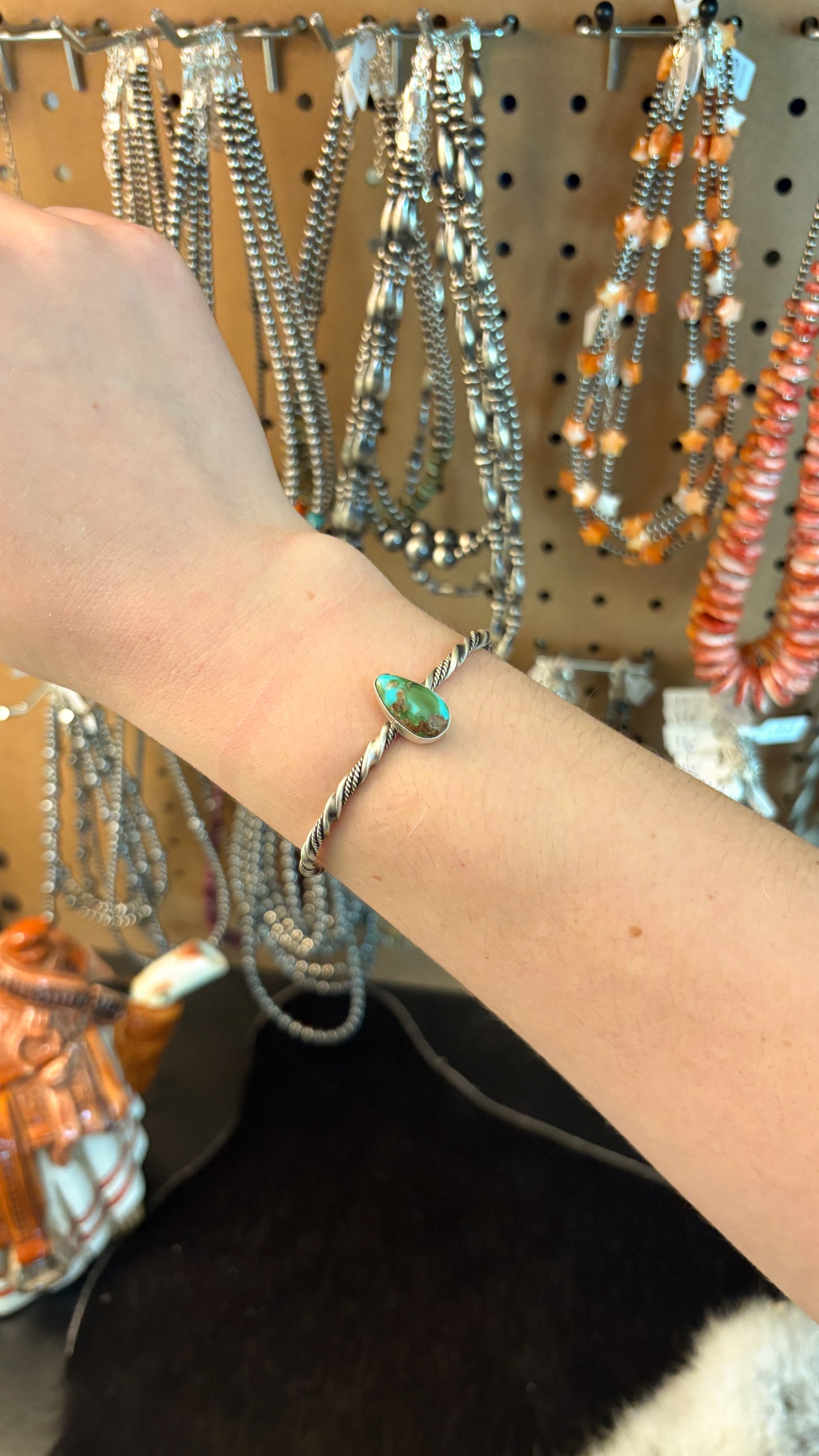 SONORAN GOLD TURQUOISE CUFF W ROPE BAND