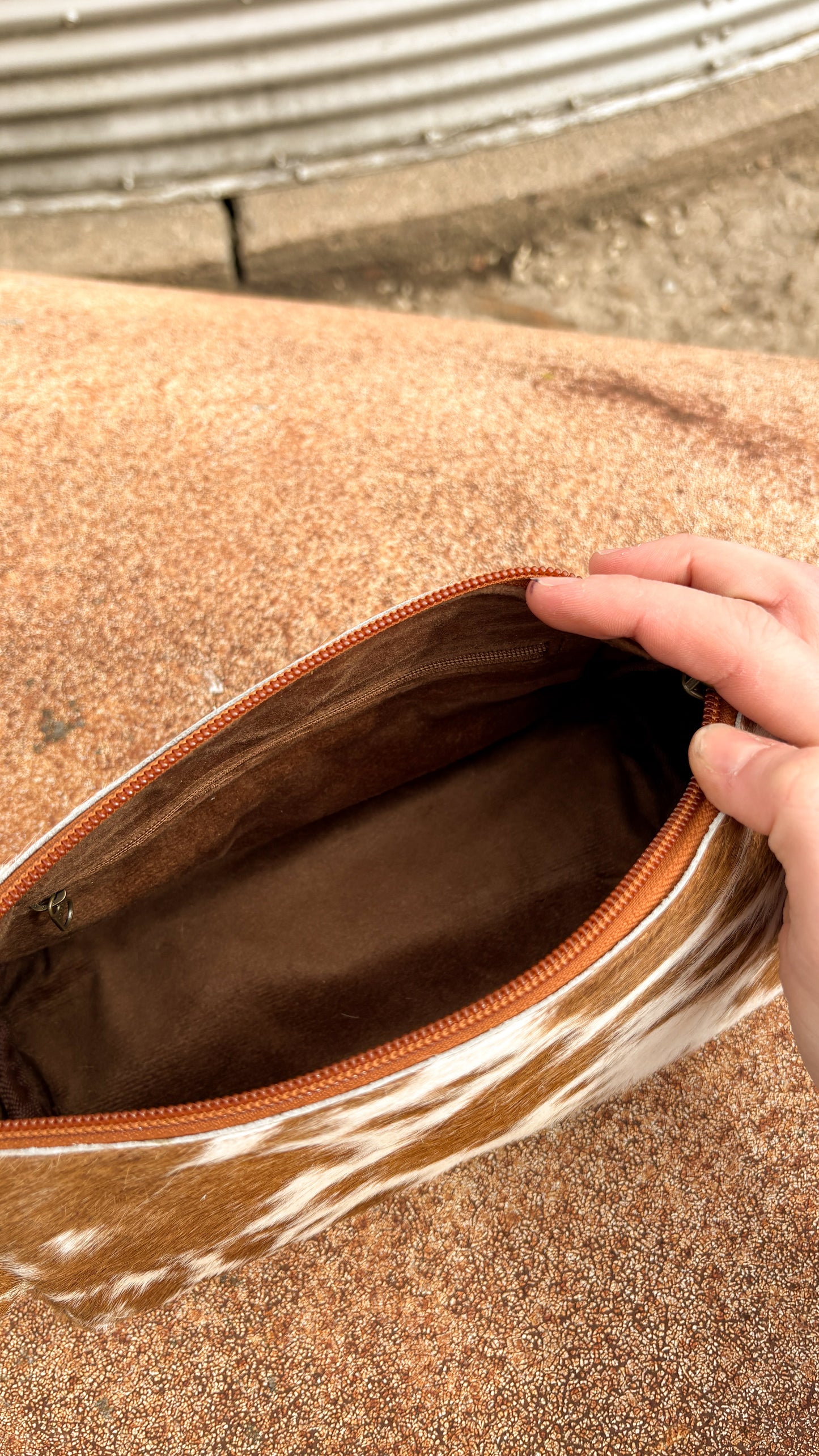 COWHIDE MAKE UP BAG