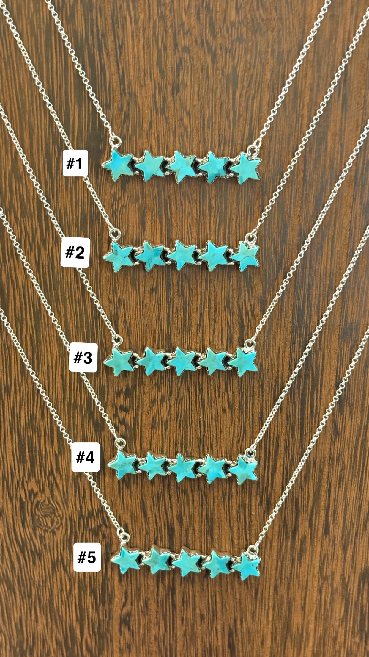 KINGMAN TURQUOISE STAR BAR NECKLACE